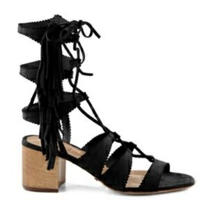 NEW Schutz Donatella‎ Fringe Sandals Black 9